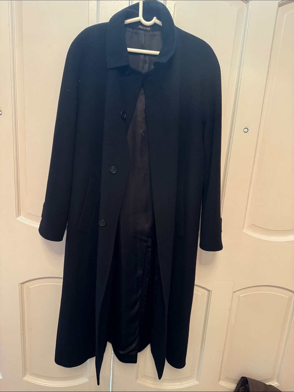Classic Black Women's Button Front Coat